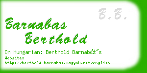 barnabas berthold business card